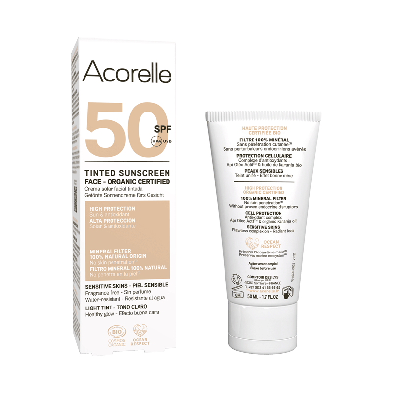 Crème solaire visage SPF50 teintée - claire 50ml