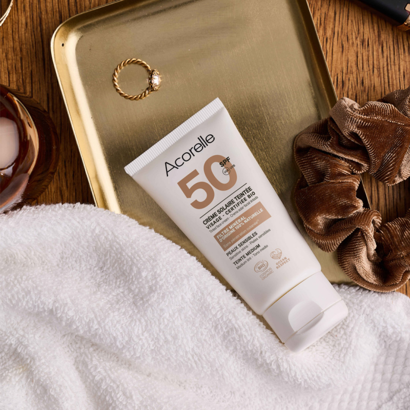 Crème solaire visage SPF50 teintée - medium 50ml