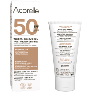 Crème solaire visage SPF50 teintée - medium 50ml